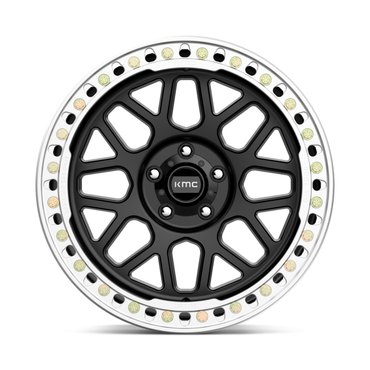 Jantă de Aluminiu, KMC KM235 GRENADE CRAWL Beadlock, 20x10.0, ET -48, 5x127, 71.5, Negru - EDK.ro