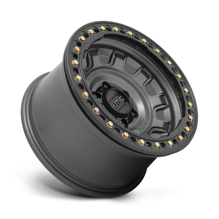 Jantă de Aluminiu, KMC KM236 TANK Beadlock, 17x9.0, ET -38, 5x127, 71.5, Antracit - EDK.ro