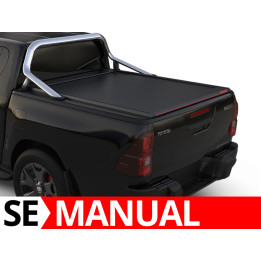 Manual Roll Top Tonneau Bed Cover, Tessera 4x4 SE, Toyota Hilux with OEM Rollbar Double Cab 2016 - 2026 - EDK.ro