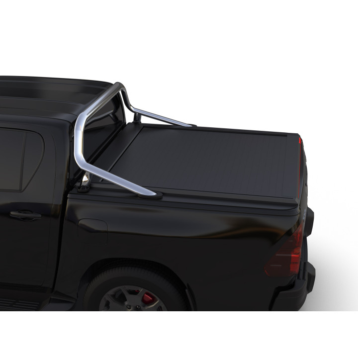Manual Roll Top Tonneau Bed Cover, Tessera 4x4 SE, Toyota Hilux with OEM Rollbar Double Cab 2016 - 2026 - EDK.ro