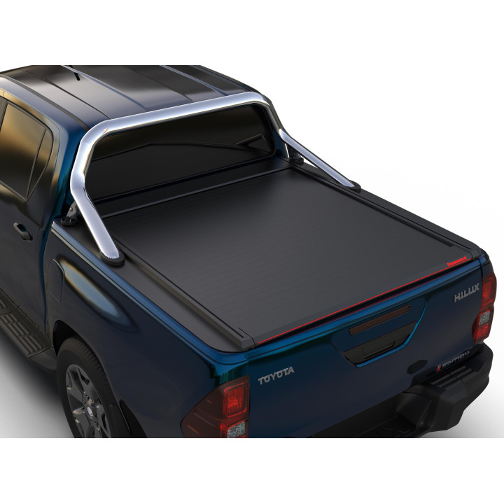 Manual Roll Top Tonneau Bed Cover, Tessera 4x4 SE, Toyota Hilux with OEM Rollbar Double Cab 2016 - 2026 - EDK.ro