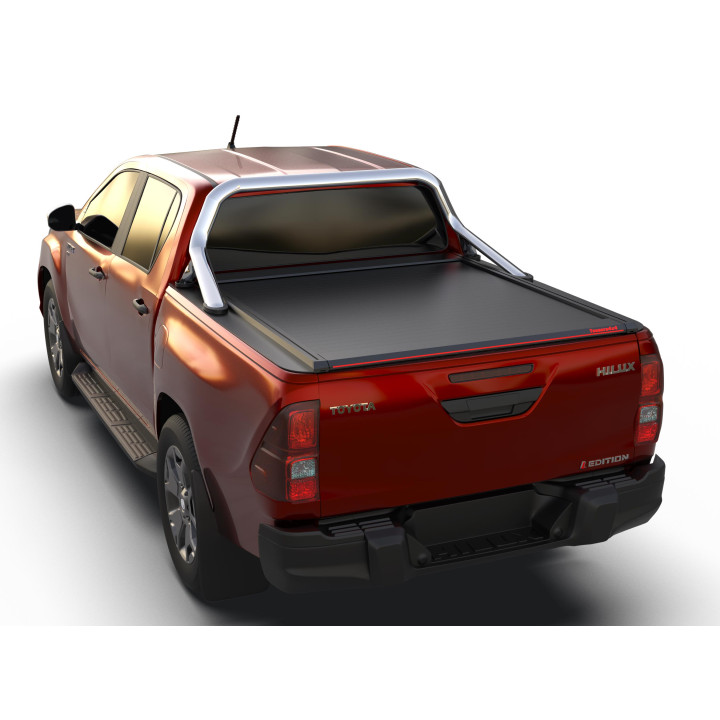 Manual Roll Top Tonneau Bed Cover, Tessera 4x4 SE, Toyota Hilux with OEM Rollbar Double Cab 2016 - 2026 - EDK.ro