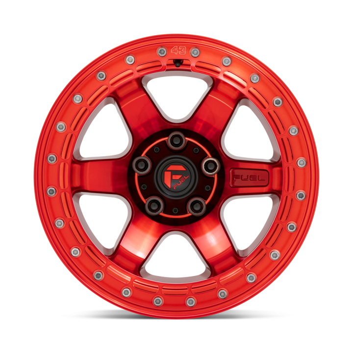 Jantă de Aluminiu, FUEL D123 BLOCK Beadlock, 17x8.5, ET 0, 6x139.7, 106.1, Roșu - EDK.ro