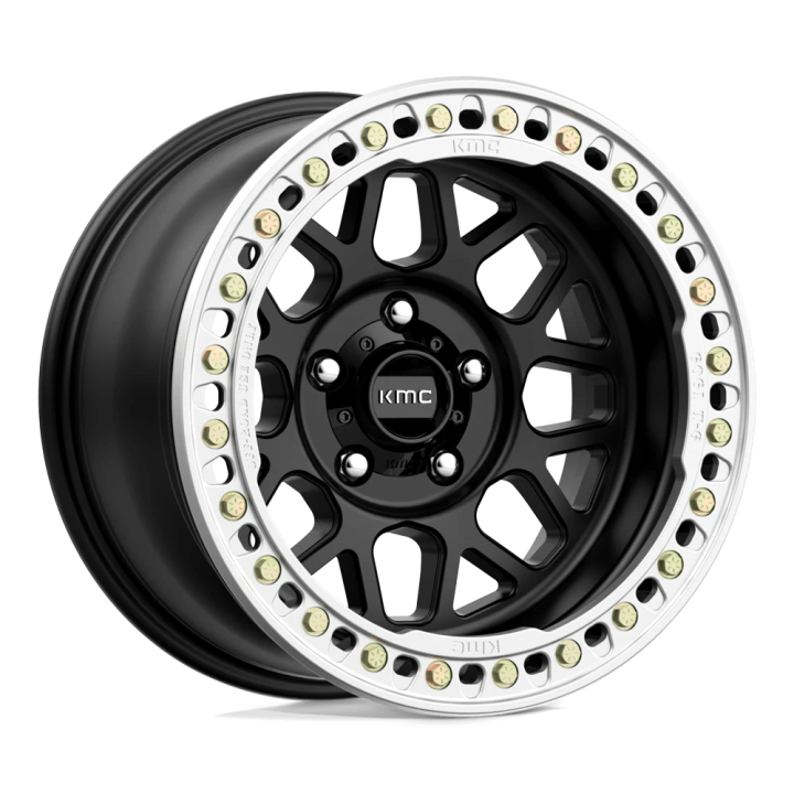 Jantă de Aluminiu, KMC KM235 GRENADE CRAWL Beadlock, 17x8.5, ET 0, 6x139.7, 108, Negru - EDK.ro