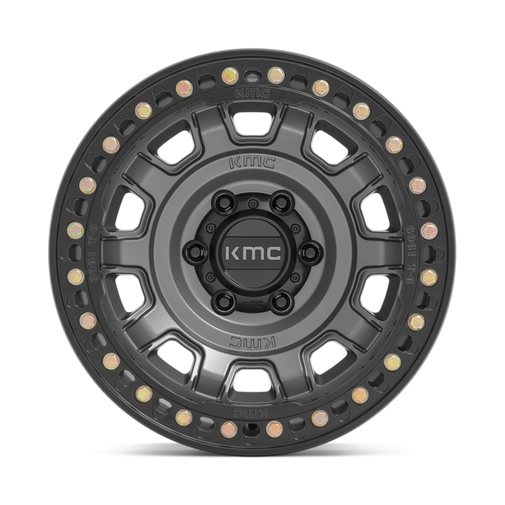 Jantă de Aluminiu, KMC KM236 TANK Beadlock, 17x9.0, ET -15, 6x139.7, 108, Antracit - EDK.ro