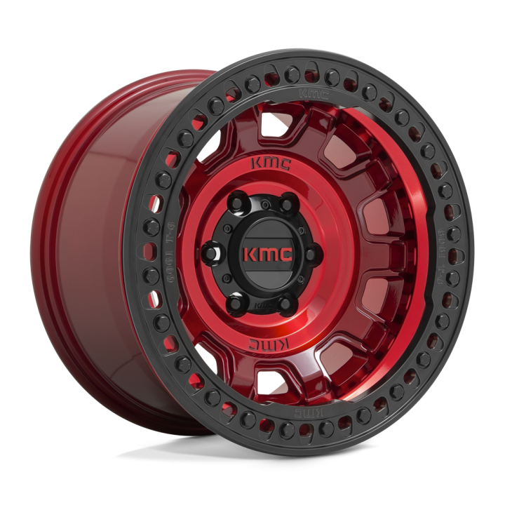 Alloy Wheel, KMC KM236 TANK Beadlock, 17x9.0, ET -38, 6x139.7, 108, Red - EDK.ro