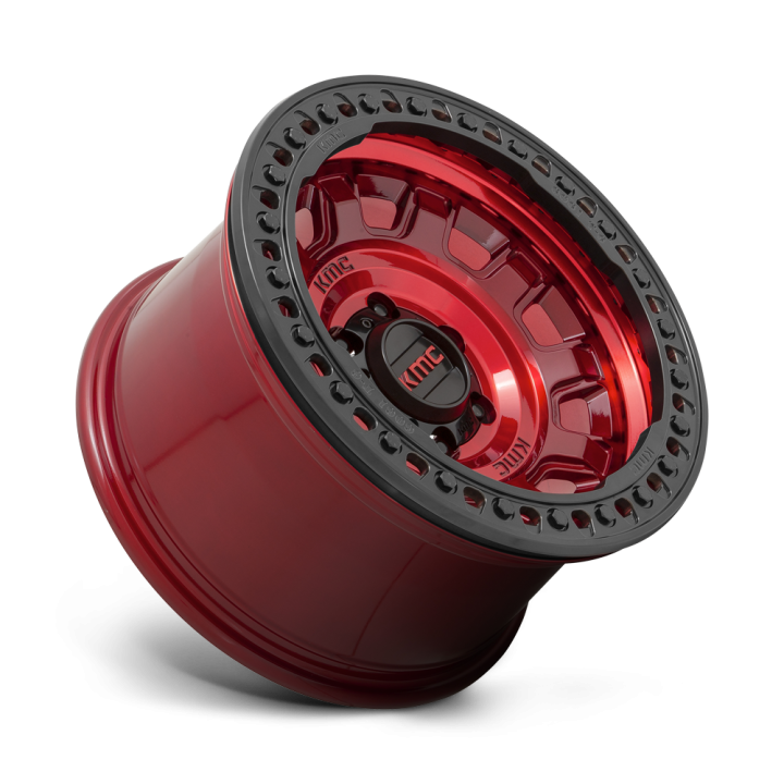 Jantă de Aluminiu, KMC KM236 TANK Beadlock, 17x9.0, ET -38, 6x139.7, 108, Roșu - EDK.ro