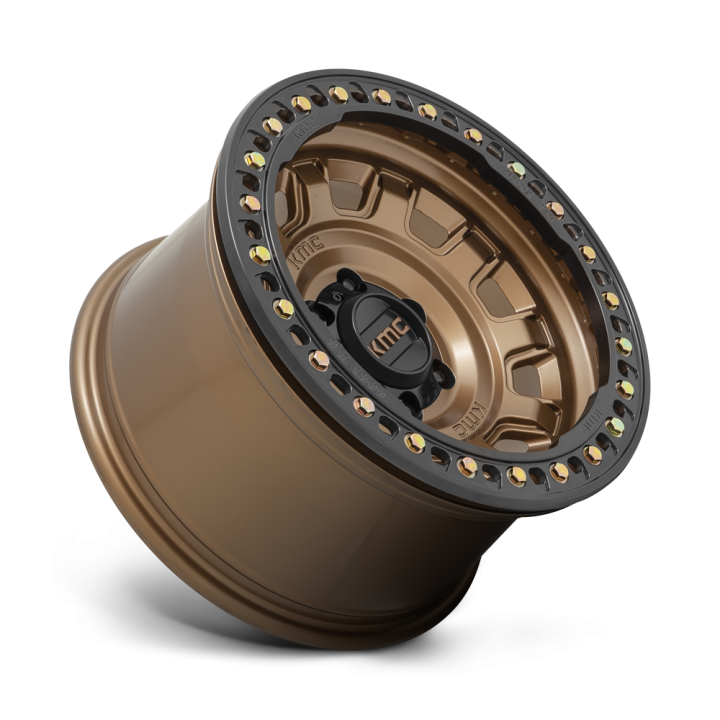 Alloy Wheel, KMC KM236 TANK Beadlock, 17x9.0, ET -15, 6x139.7, 108, Bronze - EDK.ro