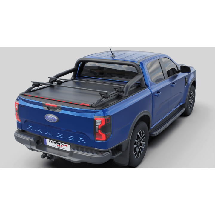 Manual Roll Top Tonneau Bed Cover, Tessera 4x4 SE+, Ford Ranger XLT Double Cab 2023 - Present - EDK.ro