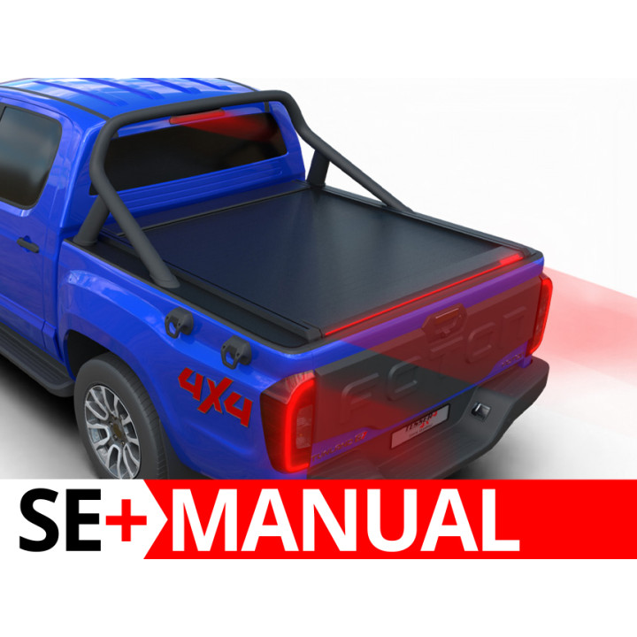 Manual Roll Top Tonneau Bed Cover, Tessera 4x4 SE+, Foton Tunland G7 with OEM Rollbar 2019 - Present - EDK.ro