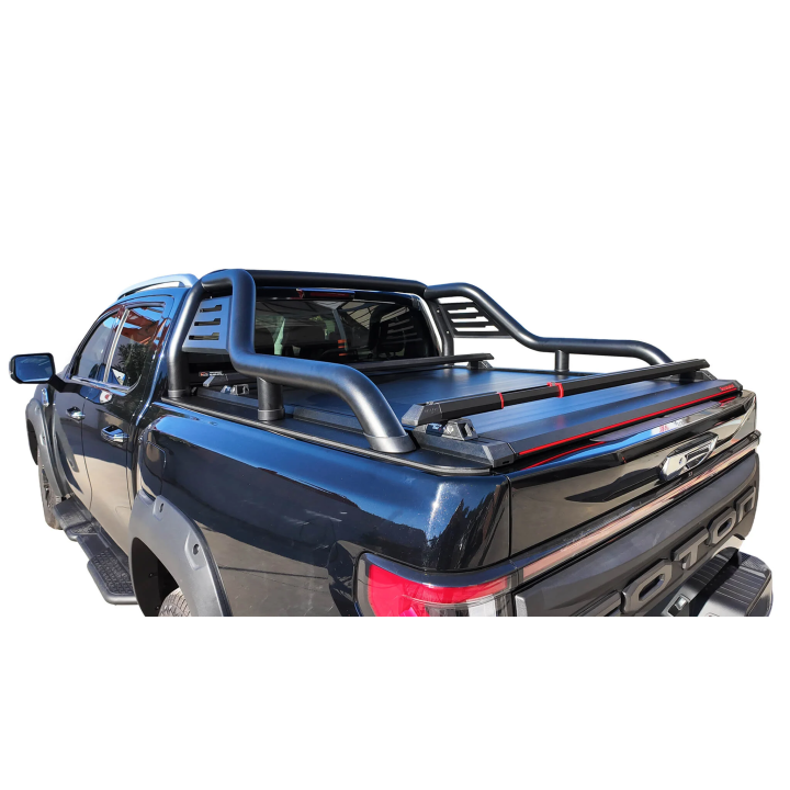 Manual Roll Top Tonneau Bed Cover, Tessera 4x4 SE+, Foton Tunland V9 with OEM Rollbar 2024 - Present - EDK.ro