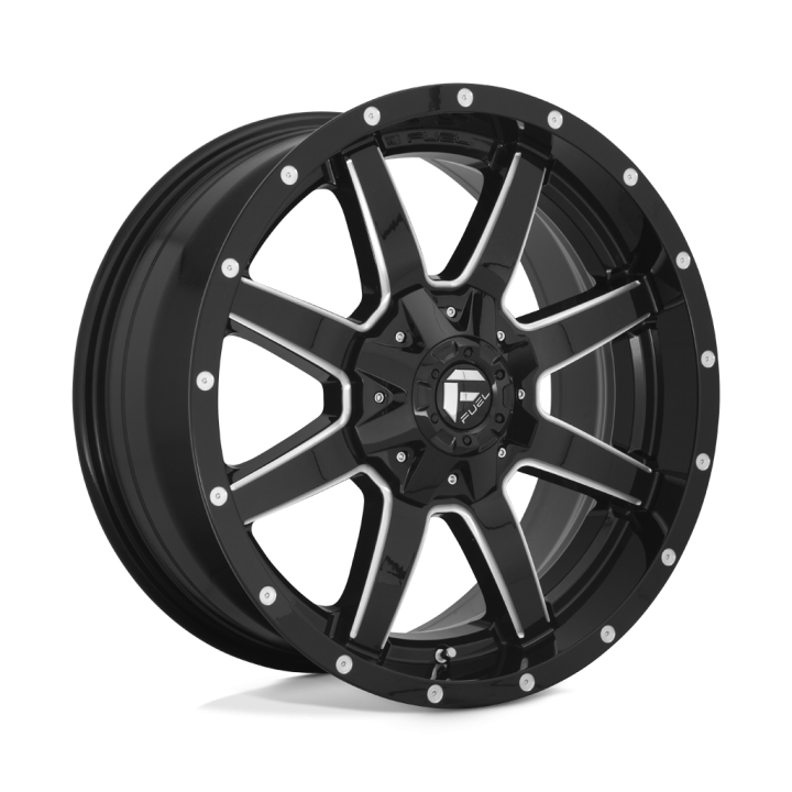 Jantă de Aluminiu, FUEL D610 MAVERICK, 20x12.0, ET -44, 8x165.1, 125.1, Negru - EDK.ro