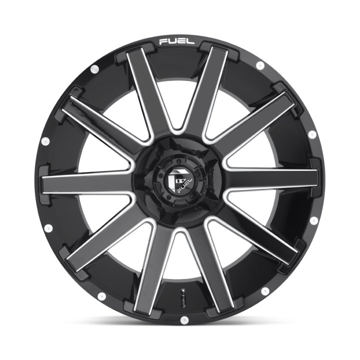 Jantă de Aluminiu, FUEL D615 CONTRA, 22x10.0, ET -18, 8x165.1, 125.1, Negru - EDK.ro