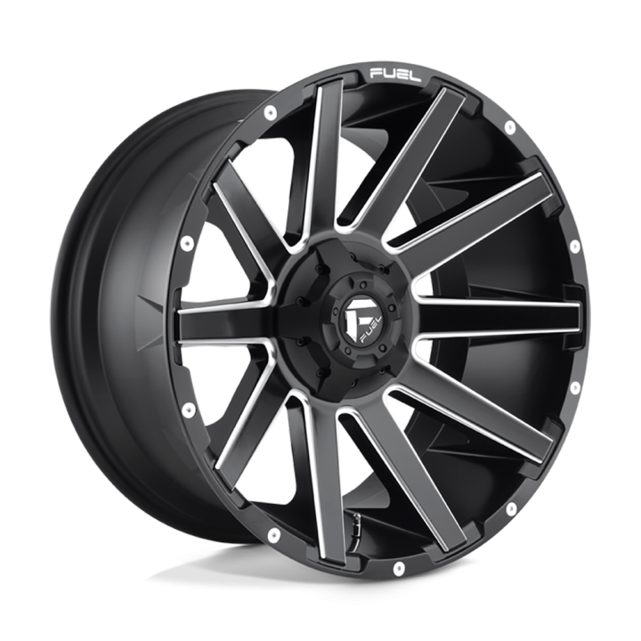 Jantă de Aluminiu, FUEL D616 CONTRA, 22x10.0, ET -18, 8x165.1, 125.1, Negru - EDK.ro