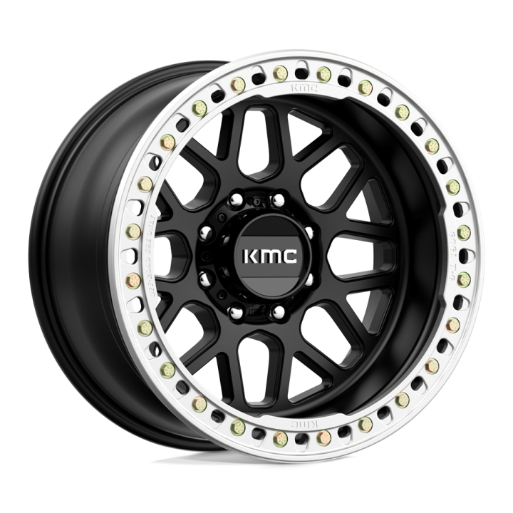 Jantă de Aluminiu, KMC KM235 GRENADE CRAWL Beadlock, 20x10.0, ET -48, 8x165.1, 125.1, Negru - EDK.ro