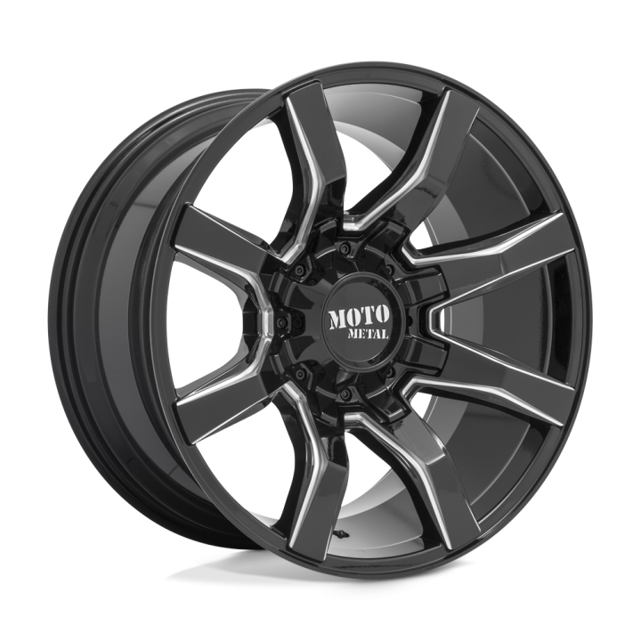 Alloy Wheel, MOTO Metal MO804 SPIDER, 22x12.0, ET -44, 8x165.1, 125.1, Black - EDK.ro