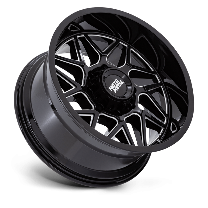 Alloy Wheel, MOTO Metal MO812 TURBINE, 20x9.0, ET 1, 8x165.1, 125.1, Black - EDK.ro