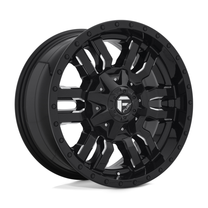 Jantă de Aluminiu, FUEL D595 SLEDGE, 18x9.0, ET 20, 8x180, 124.2, Negru - EDK.ro