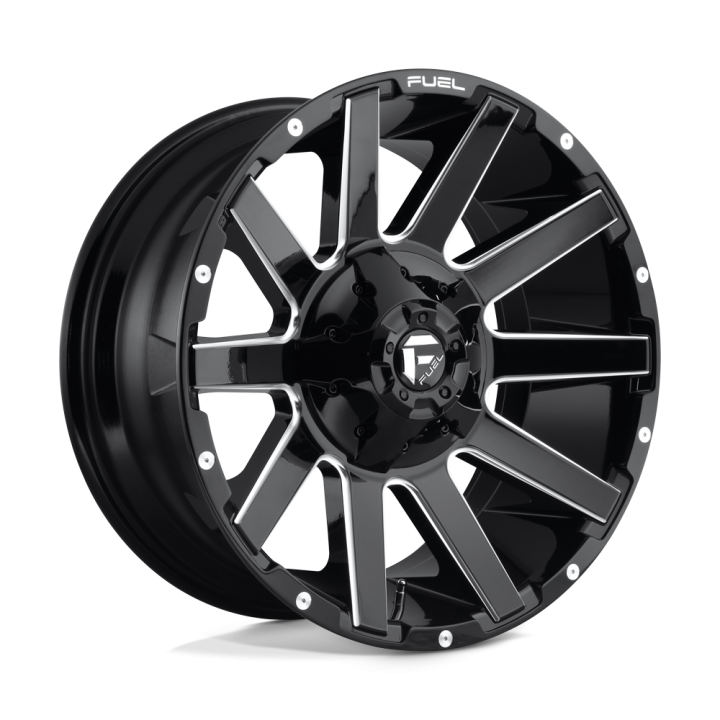 Jantă de Aluminiu, FUEL D615 CONTRA, 20x9.0, ET 1, 8x180, 124.2, Negru - EDK.ro