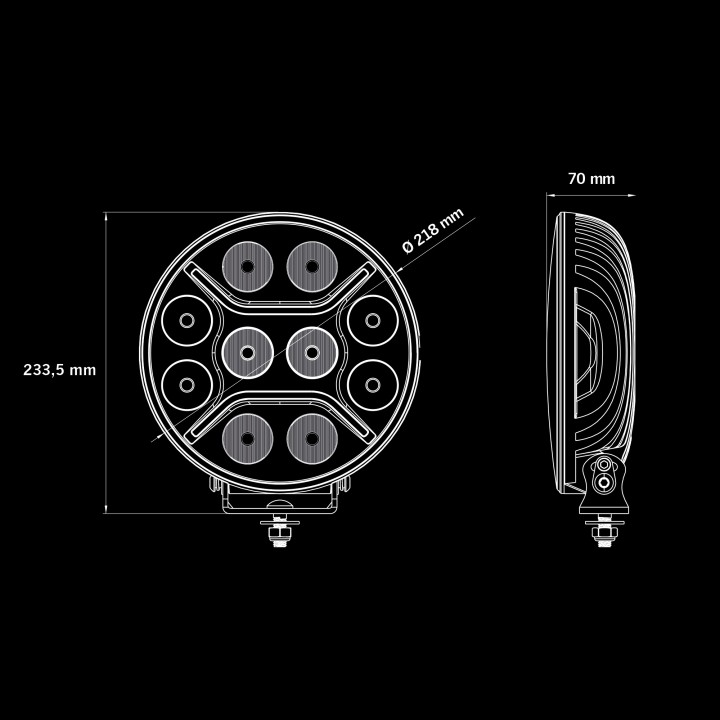 EC Approved LED Projector, Strands Dark Knight 9" - EDK.ro