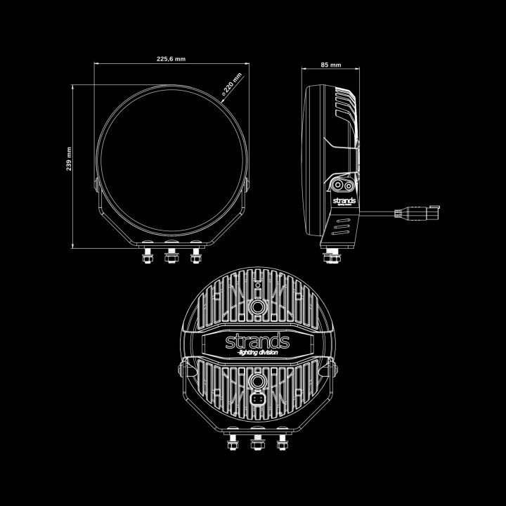 EC Approved LED Projector, Strands Firefly 9" - EDK.ro
