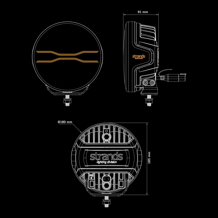 Proiector LED Omologat, Strands For9T 7" - EDK.ro