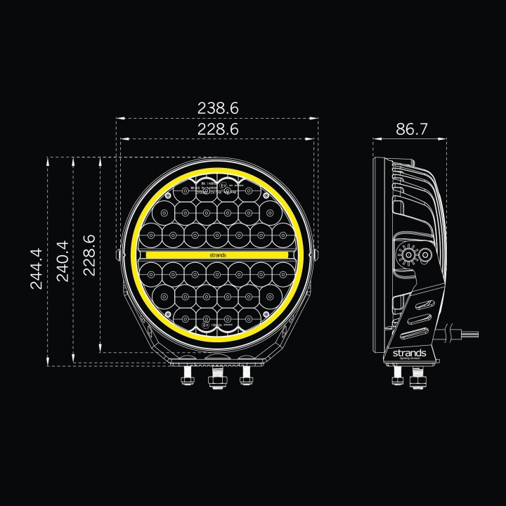 Proiector LED Omologat, Strands Siberia XP 9" - EDK.ro