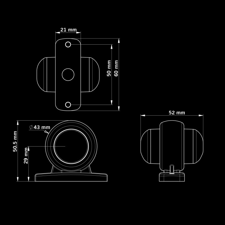 EC Approved LED Position Light Projector, Strands Freedom Legacy - EDK.ro