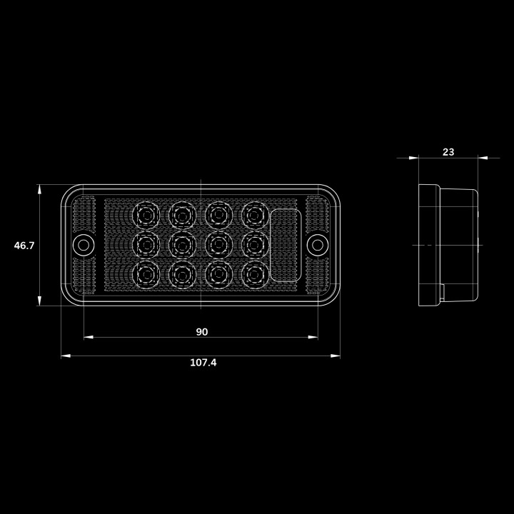 EC Approved LED Fog Light Projector, Strands Freedom Legacy, Clear - EDK.ro