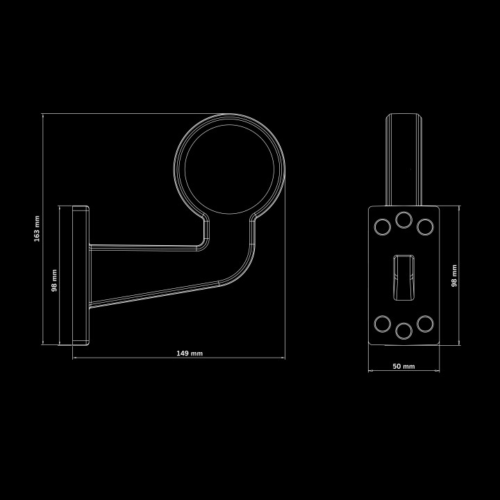 Kit de Integrare Proiectoare LED Omologate, Strands Rubber Arm Viking - EDK.ro