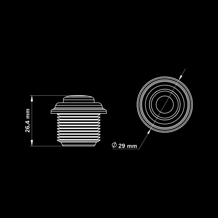 Lumină LED de Avertizare, Strands Freedom Black Raven 29mm - EDK.ro