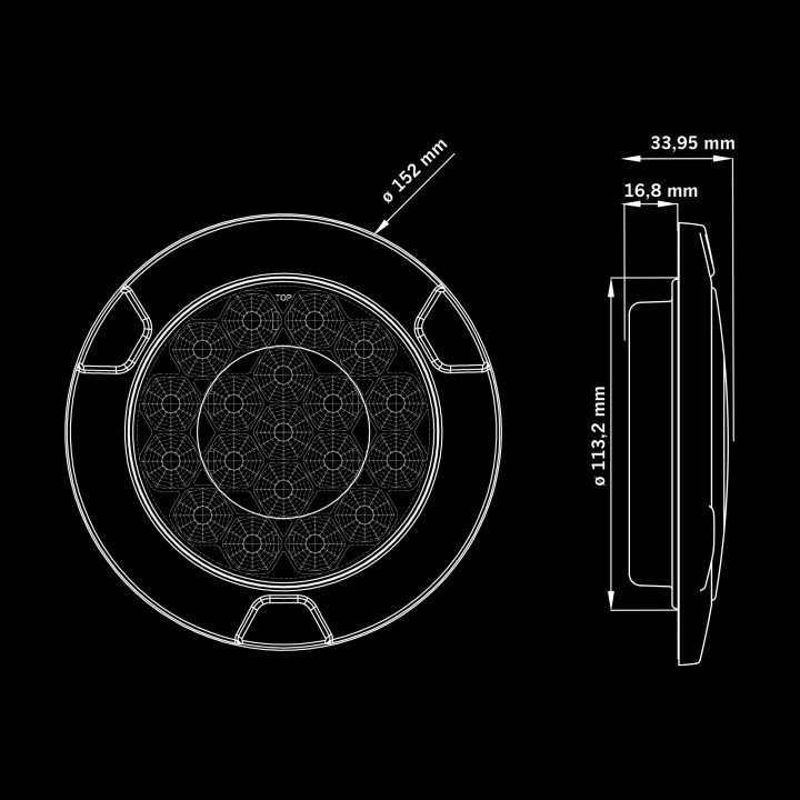 Lumină LED de Avertizare, Strands Freedom Black Raven 152mm - EDK.ro
