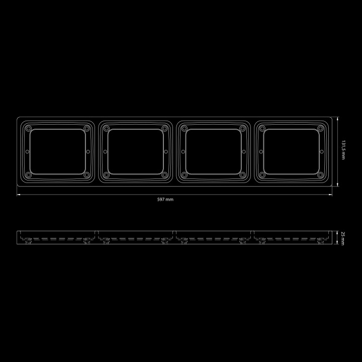 Kit de Integrare Proiectoare LED Omologate, Strands LED Frame IZE LED 4x Square - EDK.ro