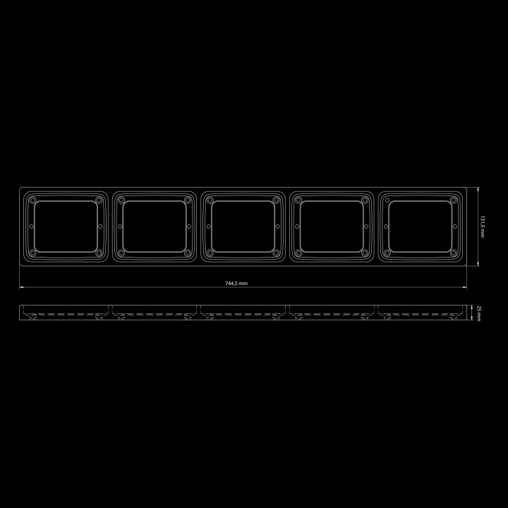 Kit de Integrare Proiectoare LED Omologate, Strands LED Frame IZE LED 5x Square - EDK.ro