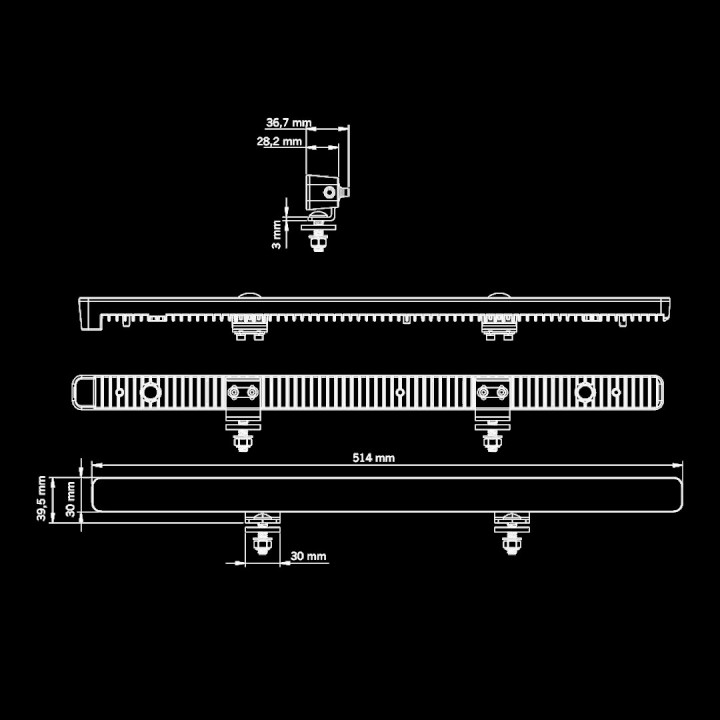 Proiector LED Omologat, Strands Nuuk E-Line 20" - EDK.ro