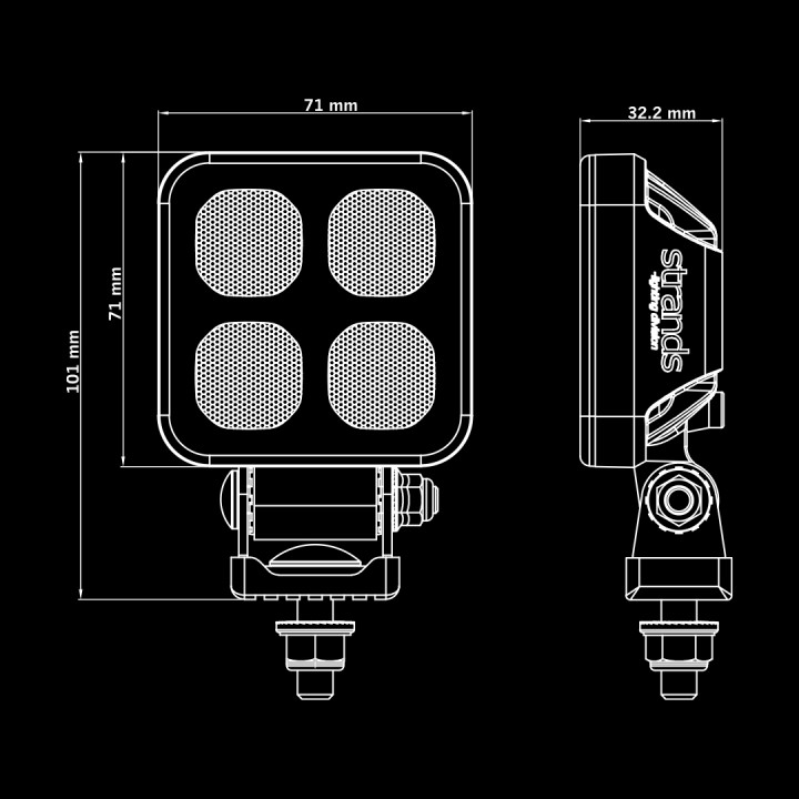 EC Approved LED Projector, Strands Dark Knight Hardcore 21W - EDK.ro
