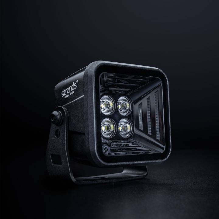 Proiector LED Omologat, Strands Dark Knight Fortex 38W, Roșu - EDK.ro