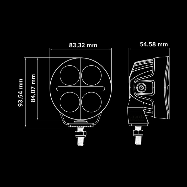 Proiector LED Omologat, Strands Nuuk D-Line 3" - EDK.ro