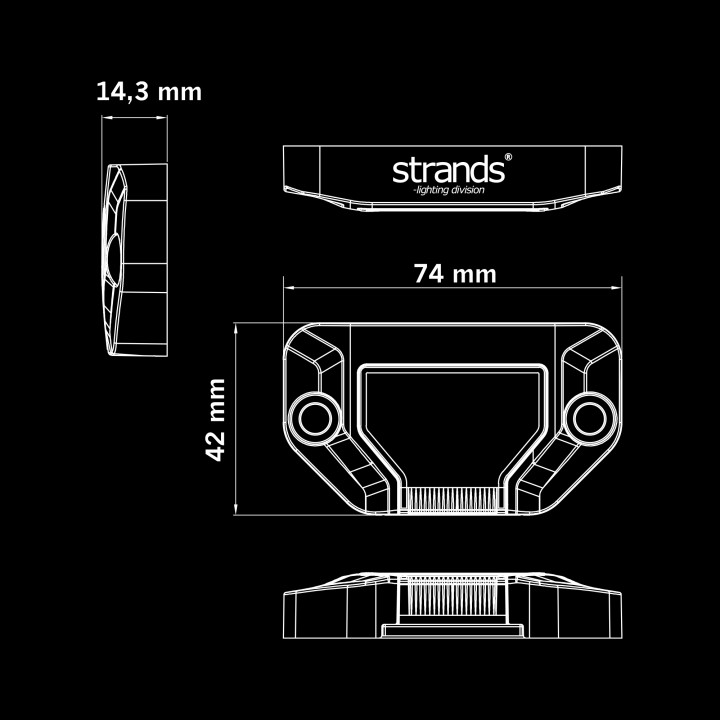 LED Warning Light, Strands Unity, Amber - EDK.ro