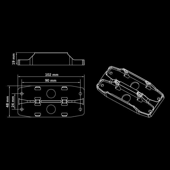 Kit de Integrare Proiectoare LED Omologate, Strands Double Mount Firefly See Me - EDK.ro