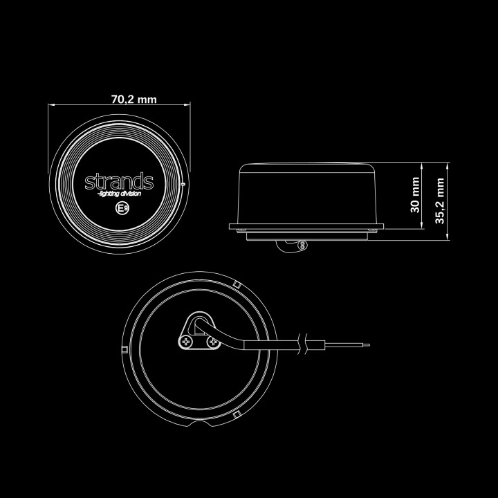 EC Approved LED Position Light Projector, Strands For9T, White - EDK.ro