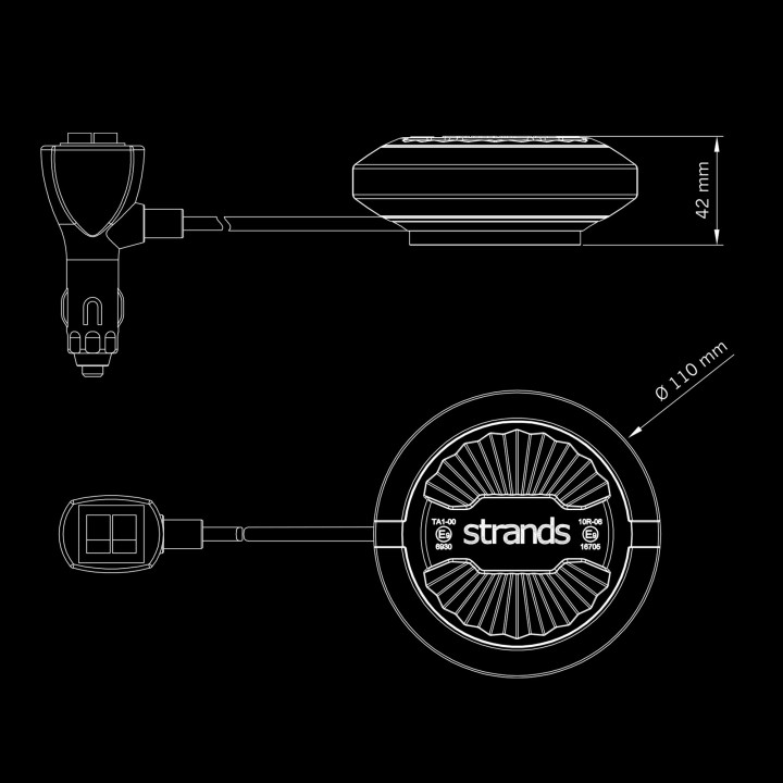 EC Approved LED Beacon Warning Light, Strands Firefly Summer Glow 110mm - EDK.ro