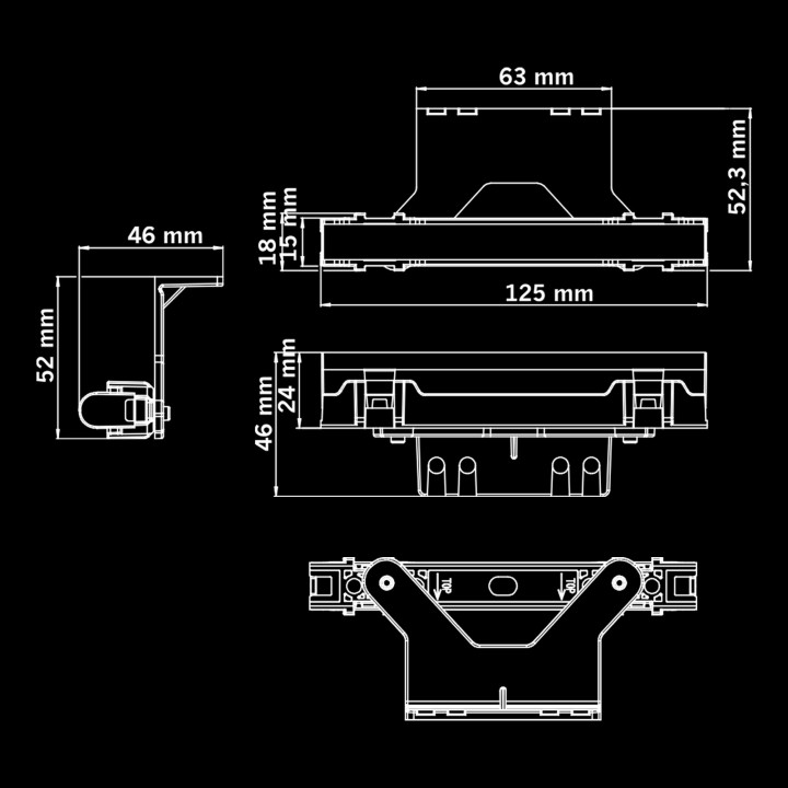 EC Approved LED Position Light Projector, Strands Freedom Dark Line 125mm - EDK.ro