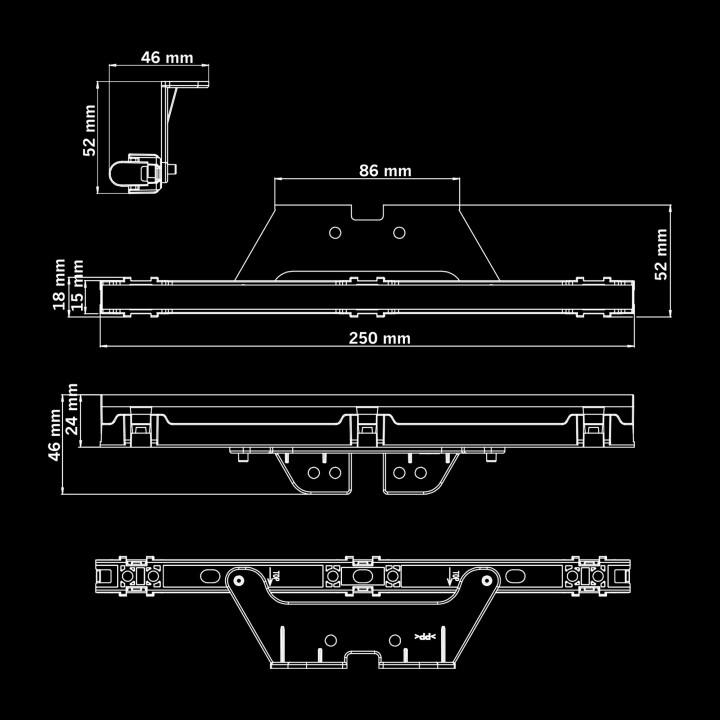 LED Warning Light, Strands Freedom Dark Line 250mm - EDK.ro