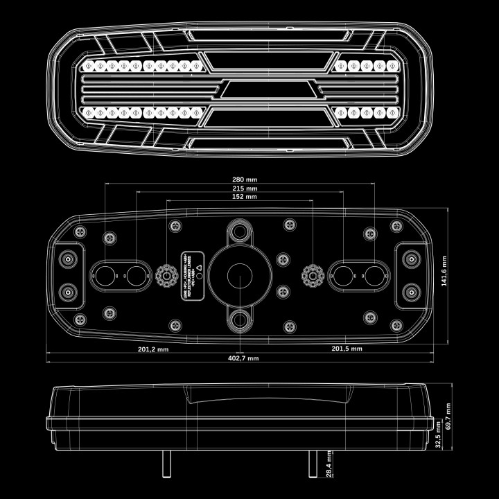 LED Warning Light, Strands Freedom Dark - EDK.ro