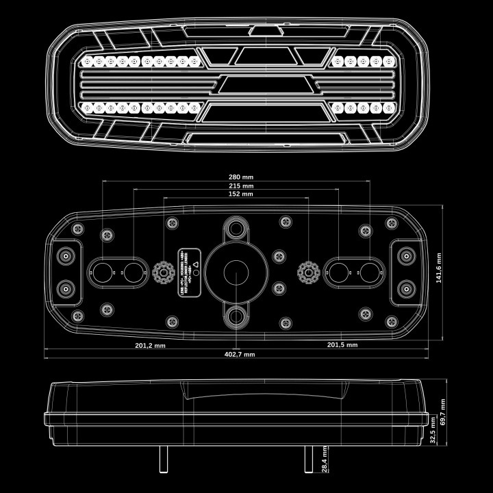 Lumină LED de Avertizare, Strands Freedom Dark - EDK.ro