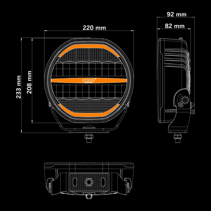 Proiector LED Omologat, Strands Nuuk D-Line 9" - EDK.ro