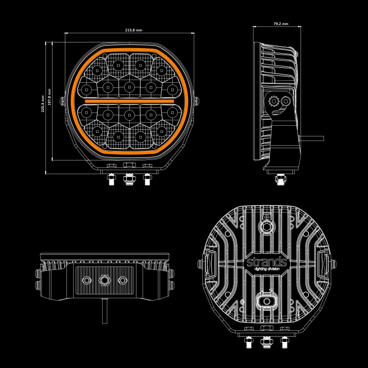EC Approved LED Projector, Strands Big Energy 2.0 9" - EDK.ro