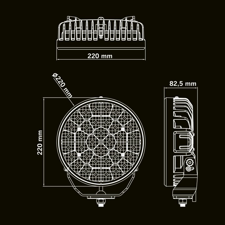Proiector LED Omologat, Strands Big Energy Raw 9" - EDK.ro