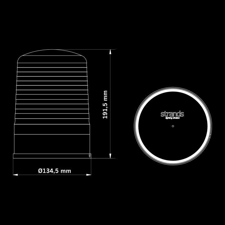 EC Approved LED Beacon Warning Light, Strands IZE LED 135mm - EDK.ro